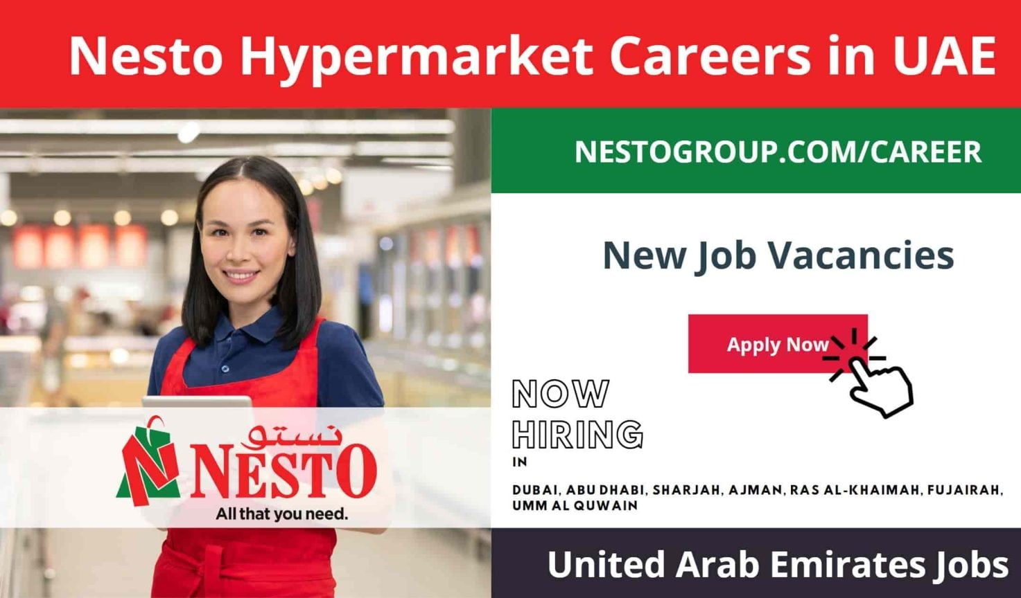 Nesto Hypermarket Careers in UAE 2023 Job Vacancies